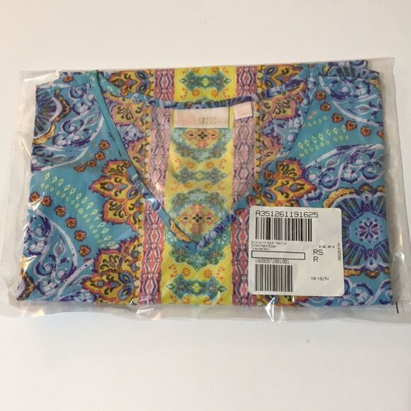 Belle by Kim Gravel Medallion Ruched-Sleeve Blouse - Picture 6 of 7